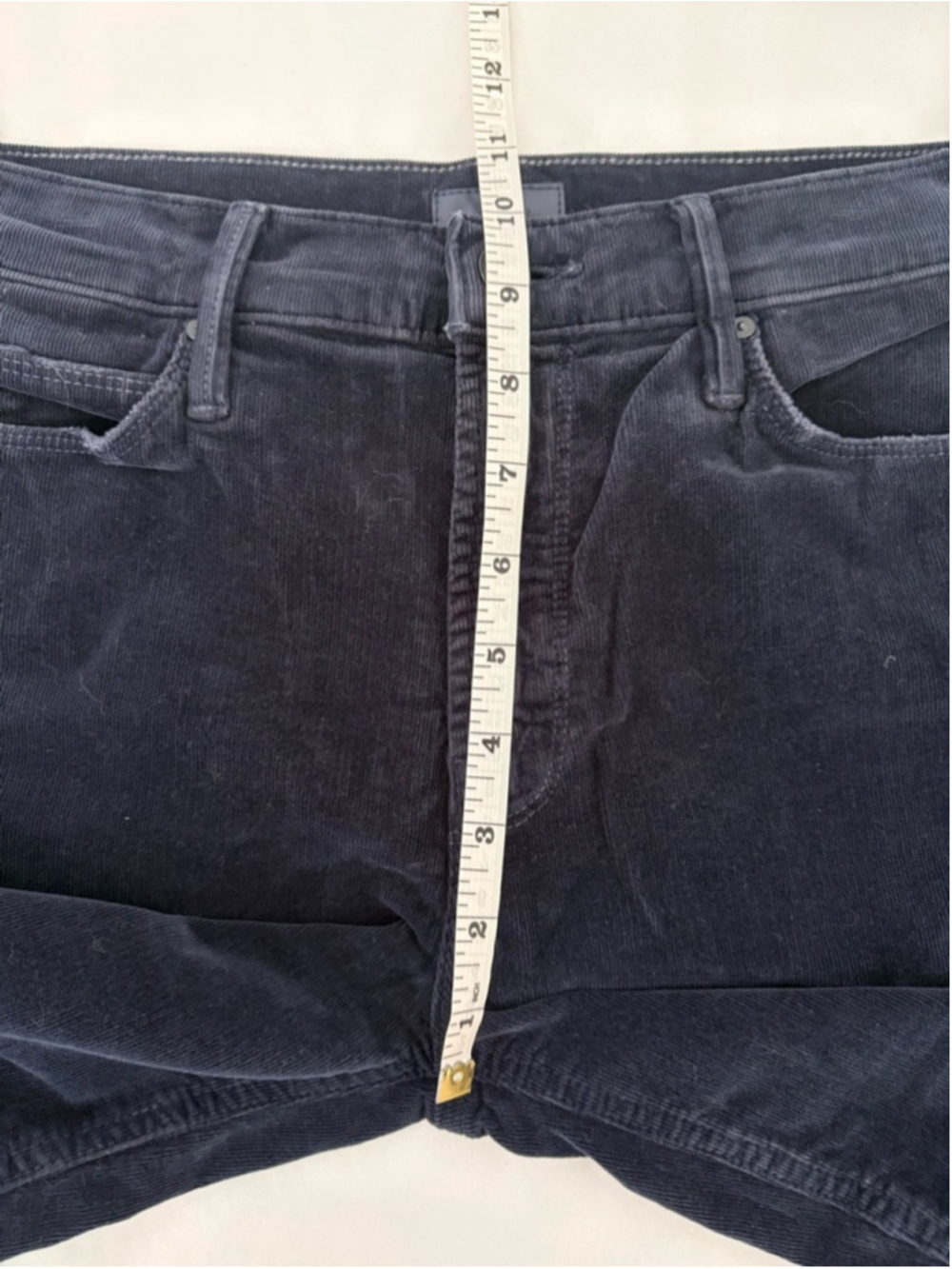 MOTHER Mid Rise Dazzler Ankle Fray Corduroy Sz 26 (14”W) Hopscotch Night Sky EUC - Picture 13 of 14